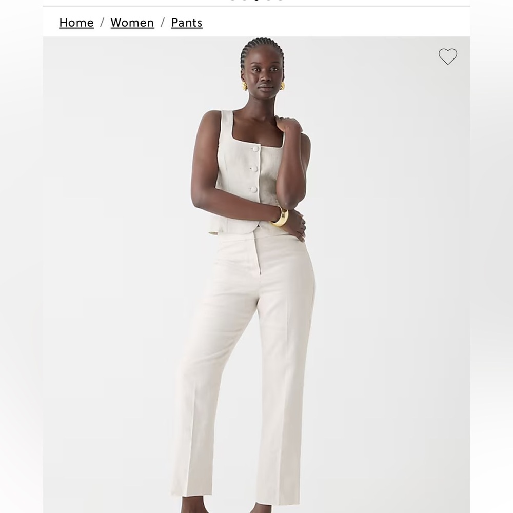 JCREW Matching White Kate linen pants and Parke blazer